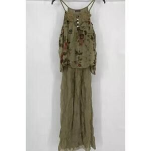 Lola Italian Made Women's M Floral Silk Boho Maxi Dress Coquette Whimsy